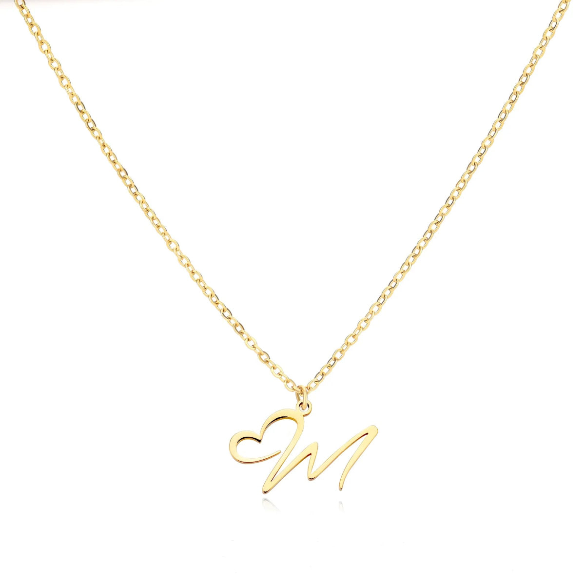 Dainty Heart Letter Initial Necklace