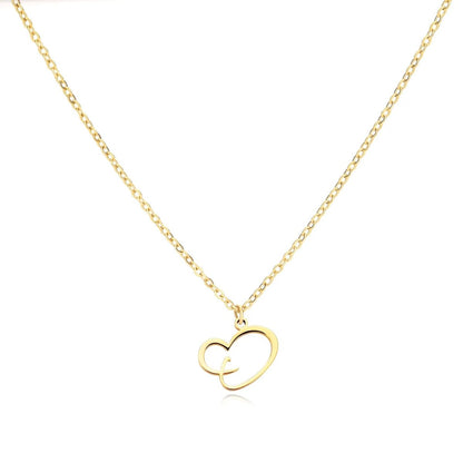 Dainty Heart Letter Initial Necklace