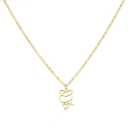 Dainty Heart Letter Initial Necklace