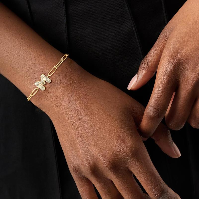 2pc Initial Bubble Bracelet Set