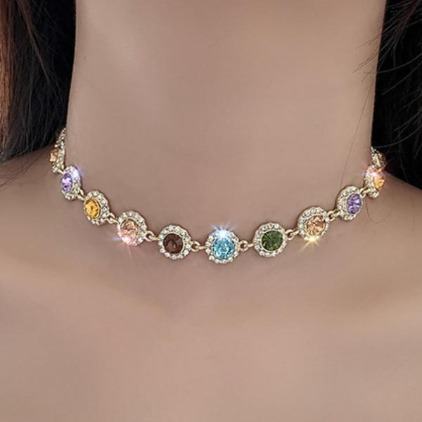 Colorful Circles Necklace And Bracelet Set