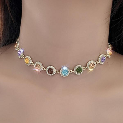 Colorful Circles Necklace And Bracelet Set