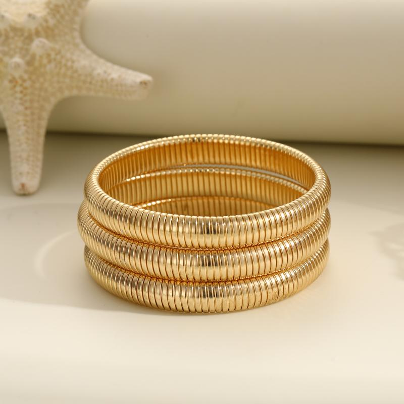 3pc Chunky Bangle Bracelet Stack