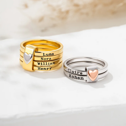 Personalized Heart Stackable Ring