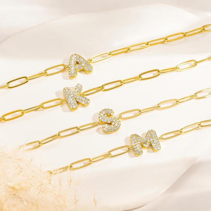 2pc Initial Bubble Bracelet Set