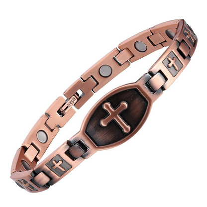 Couple Cross Magnetic Copper Bracelet