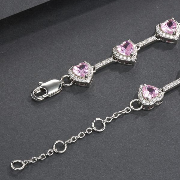 Pink Heart Shaped Anklet