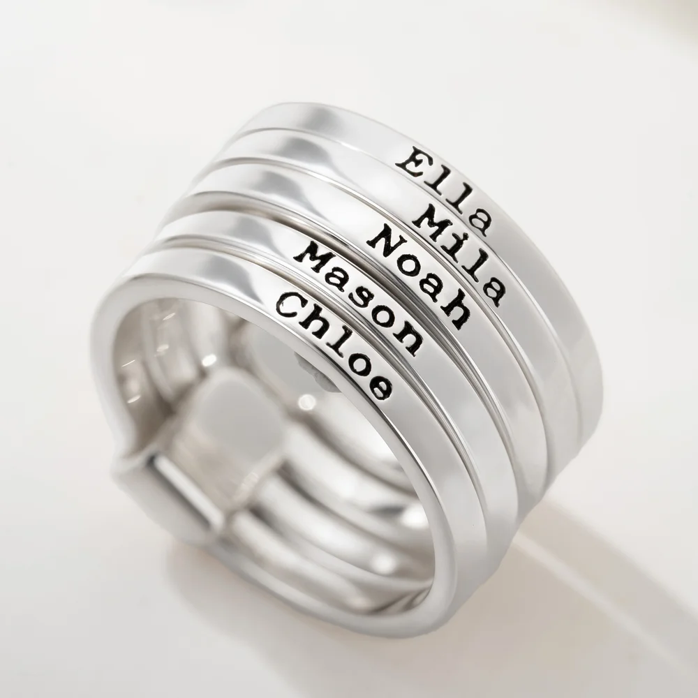 Personalized Heart Stackable Ring