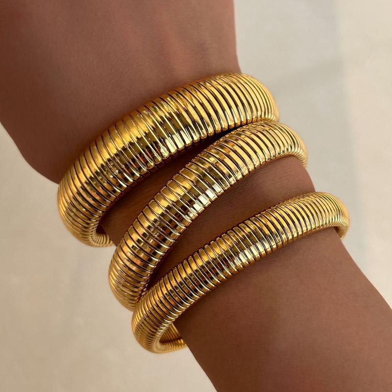 3pc Chunky Bangle Bracelet Stack