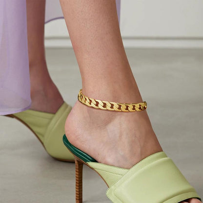 Minimal Chunky Cuban Anklet