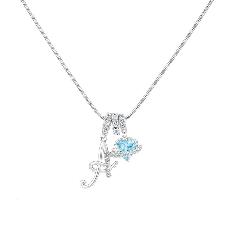 14k Initial Heart Charm Necklace