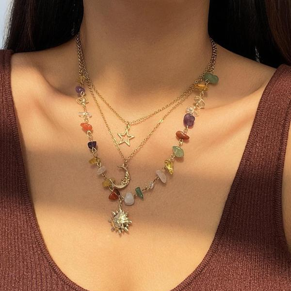 3pc Celestial Layered Necklace Set