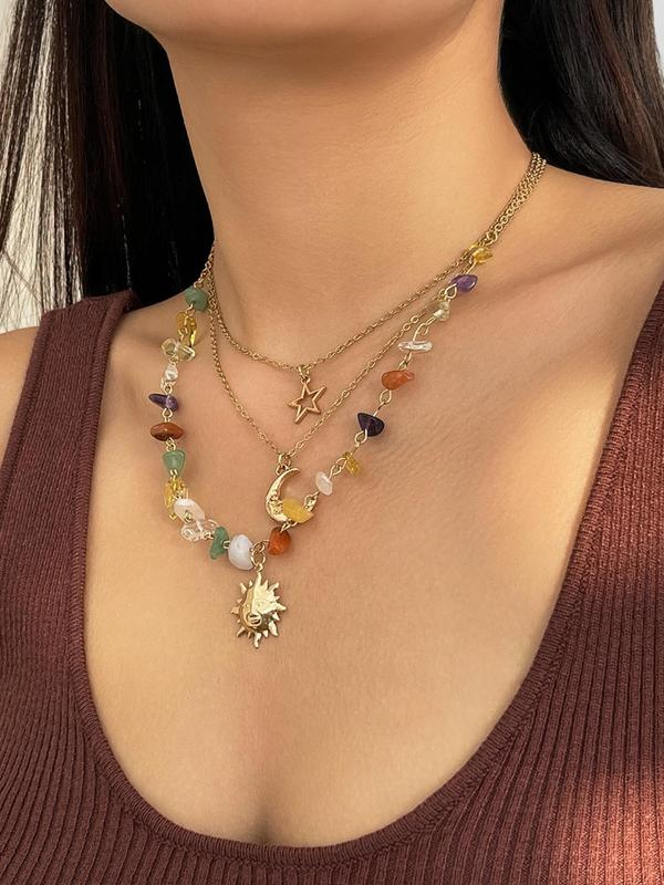 3pc Celestial Layered Necklace Set
