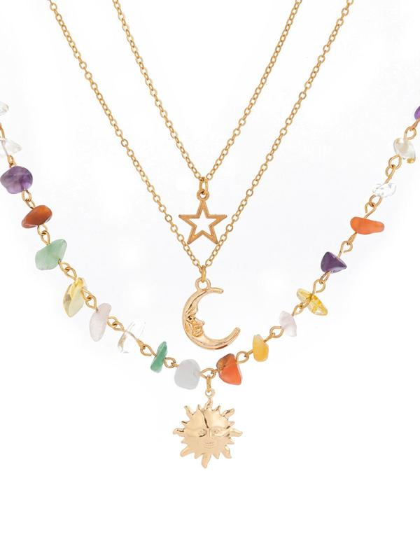 3pc Celestial Layered Necklace Set