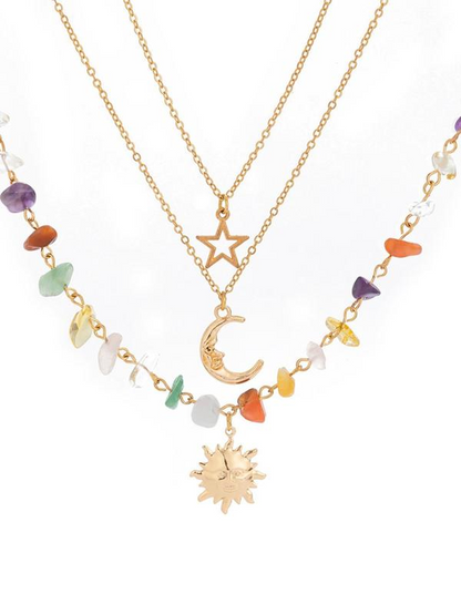 3pc Celestial Layered Necklace Set