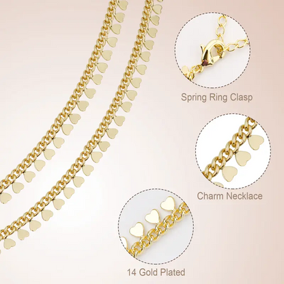 14k Heart Charm Necklace