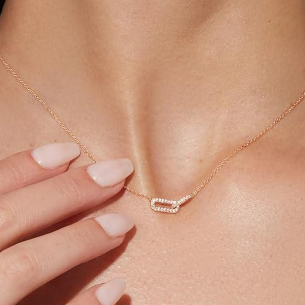 Dainty Intertwined Paperclip Necklace