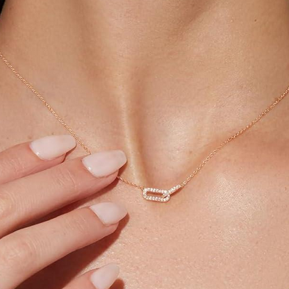 Dainty Intertwined Paperclip Necklace