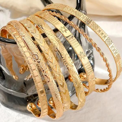 8pc Floral Bracelet Set