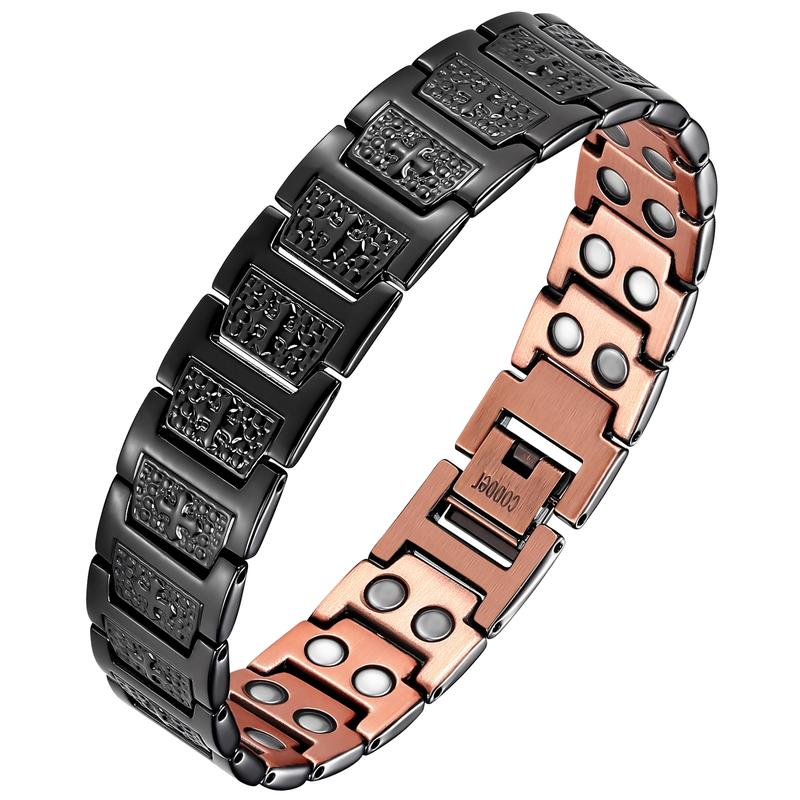 Cross Emblem Magnetic Copper Bracelet