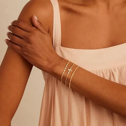 3pc Crown Cross Bracelet Set