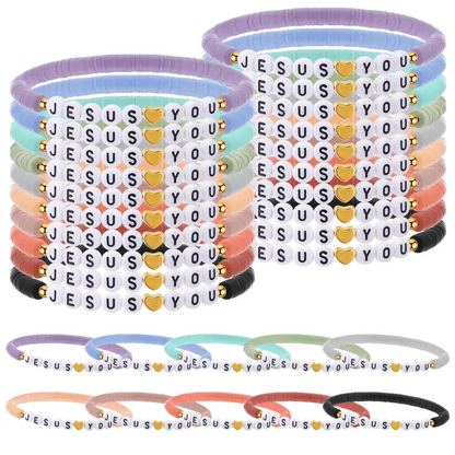 30 Pcs Jesus Loves You Bracelets