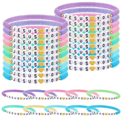 30 Pcs Jesus Loves You Bracelets