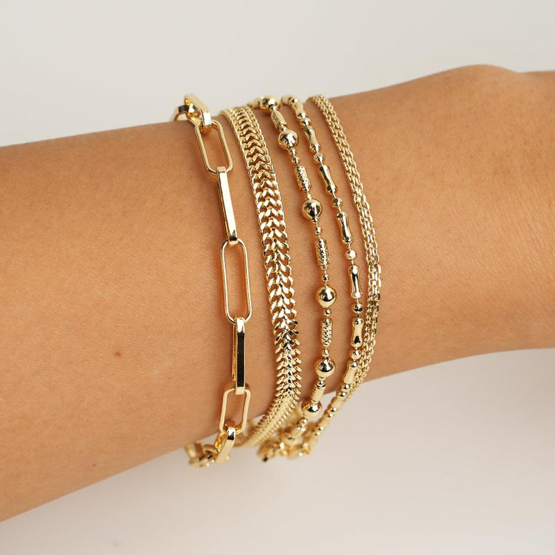 5pc Thin Dainty Stackable Bracelets