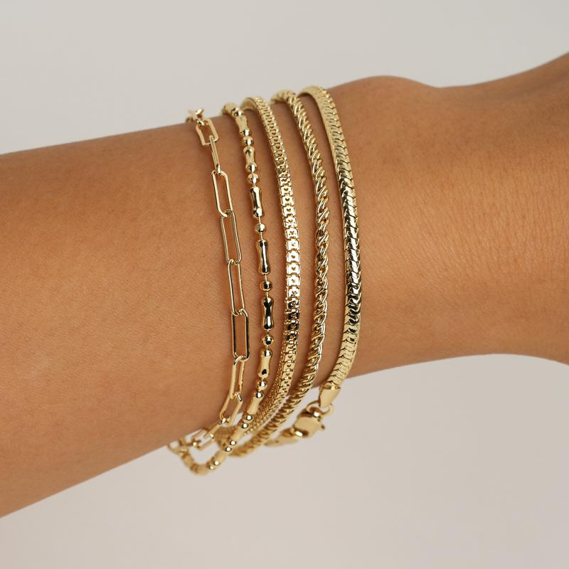 5pc Thin Dainty Stackable Bracelets
