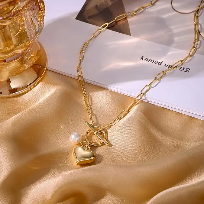 Heart Pendant Toggle Necklace