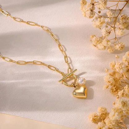 Heart Pendant Toggle Necklace