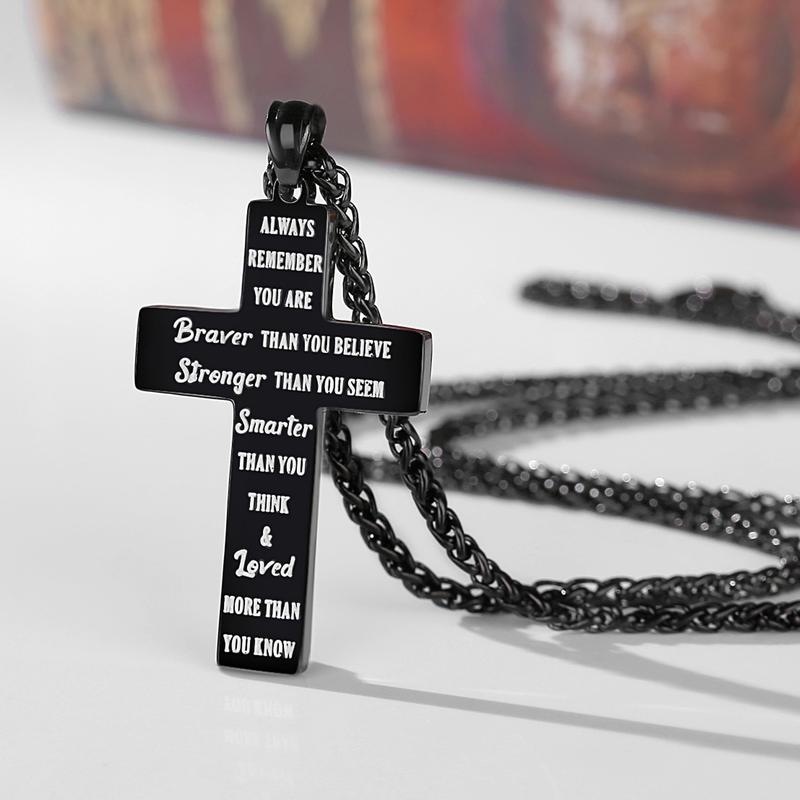 Flag Cross Verse Necklace