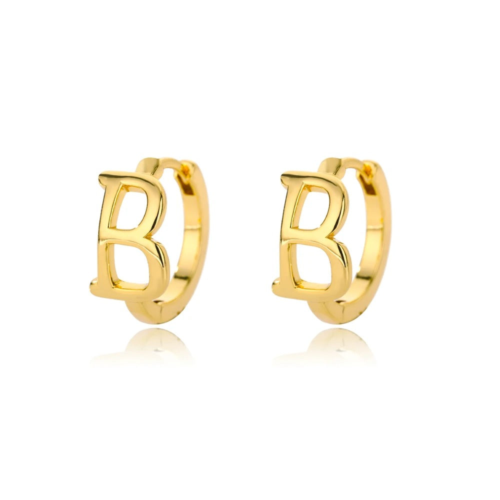 Minimal Initial Letter Stud Earrings