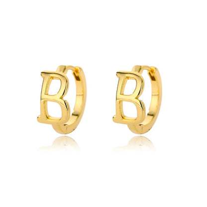 Minimal Initial Letter Stud Earrings