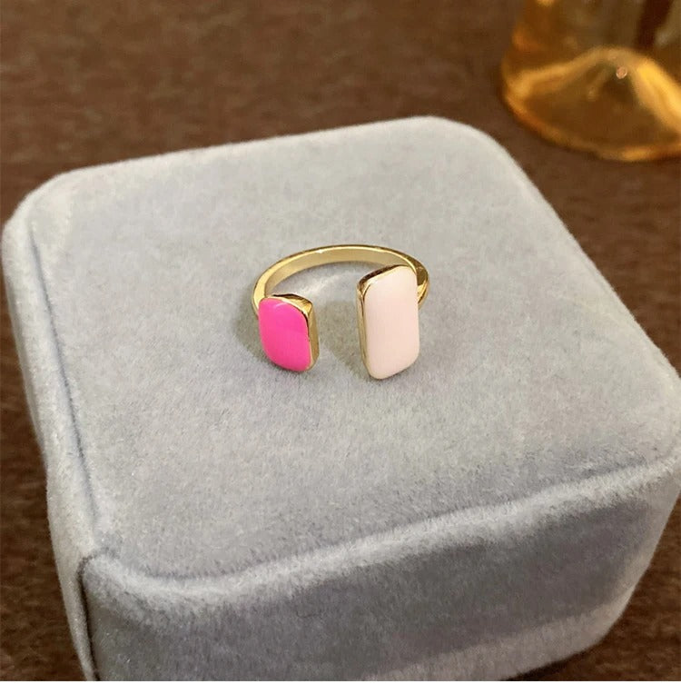 Geometric Dripping Shapes Ring