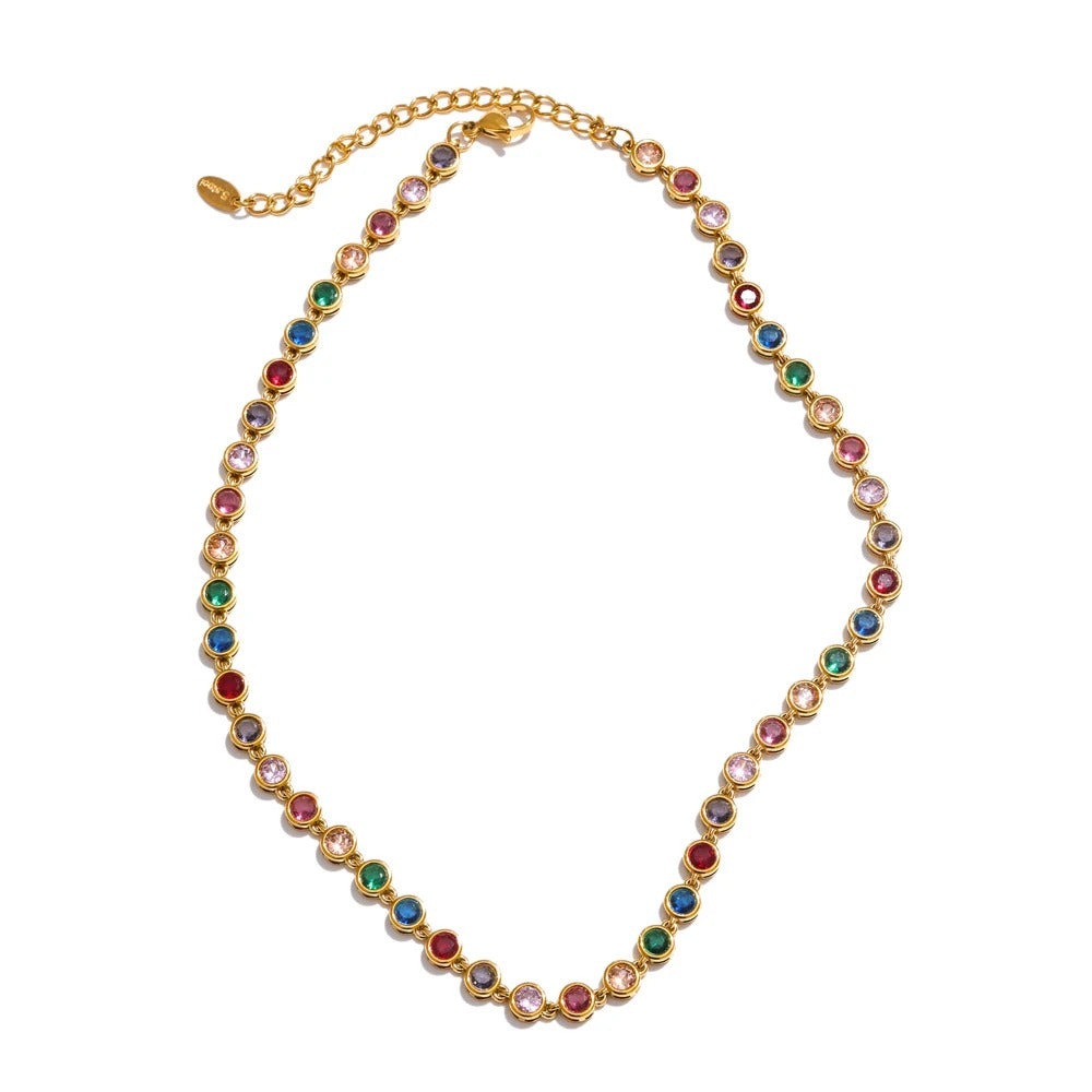 Colorful Circles Necklace and Bracelet Set