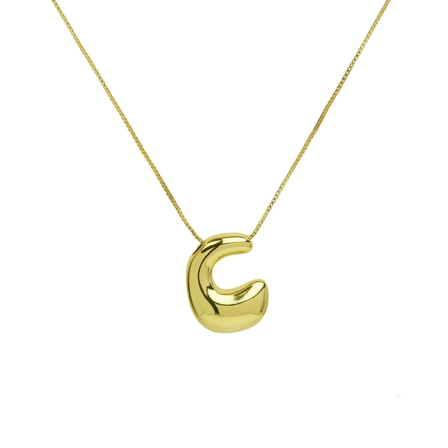 Chunky Balloon Initial Letter Necklace
