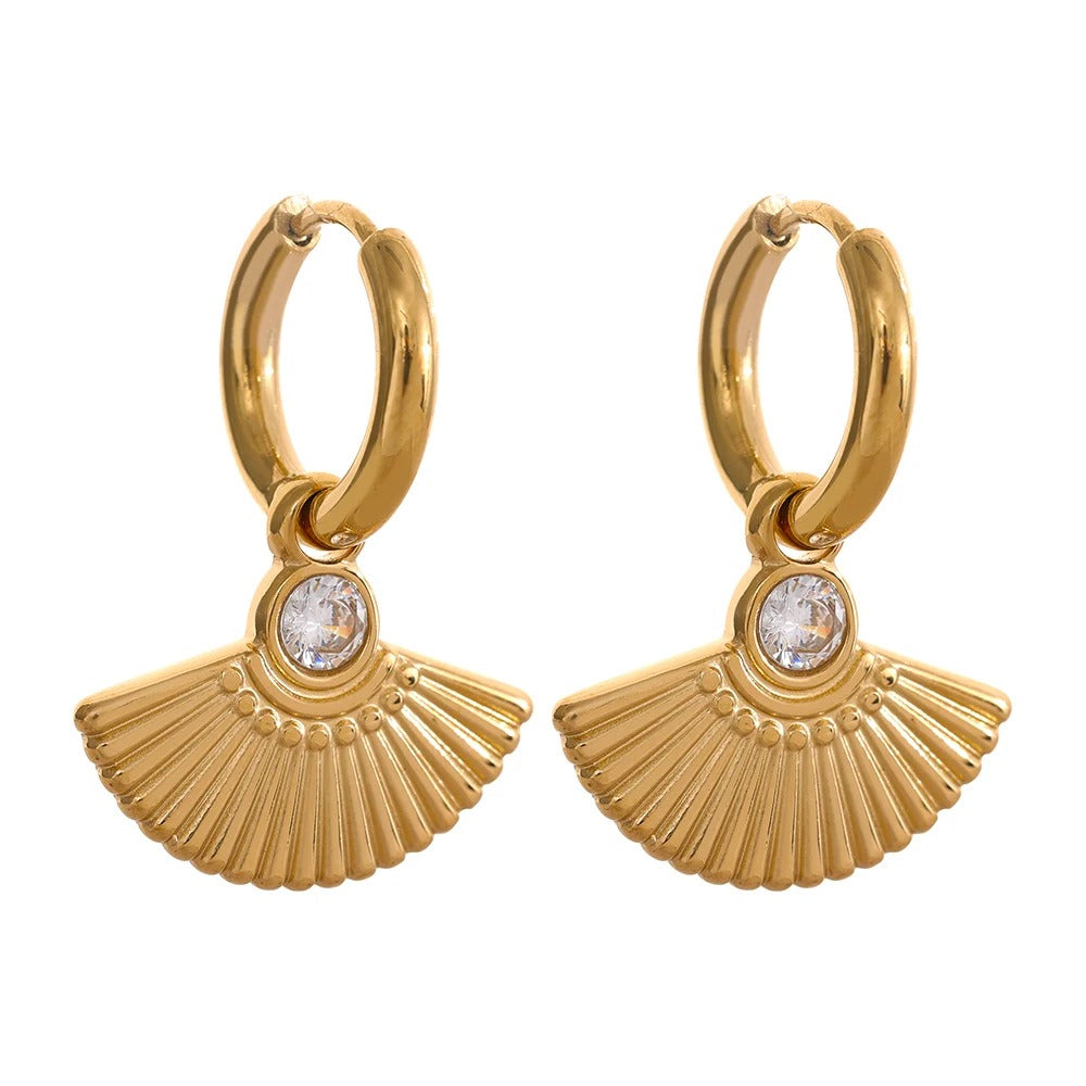 Scalloped Gem Earrings