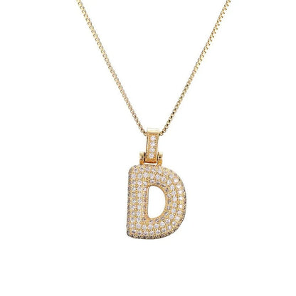 Diamond Bubble Initial Necklace