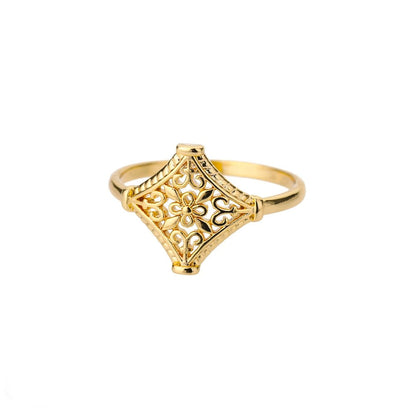 Vintage Floral Star Ring