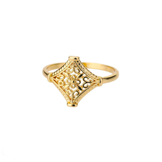 Vintage Floral Star Ring