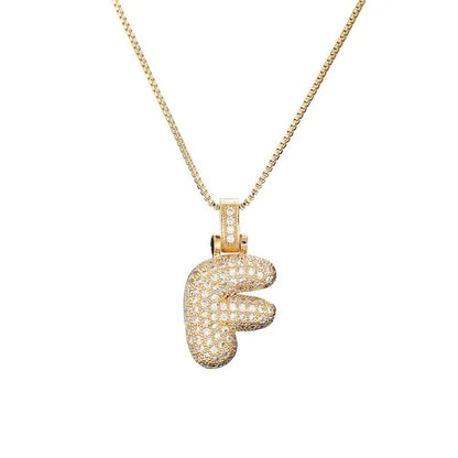 Diamond Bubble Initial Necklace