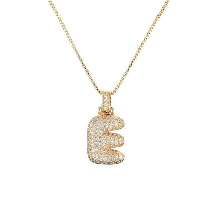 Diamond Bubble Initial Necklace
