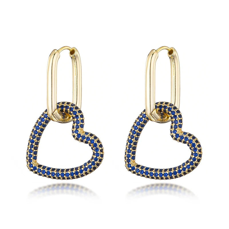 Geometric Hearts Hoop Earrings
