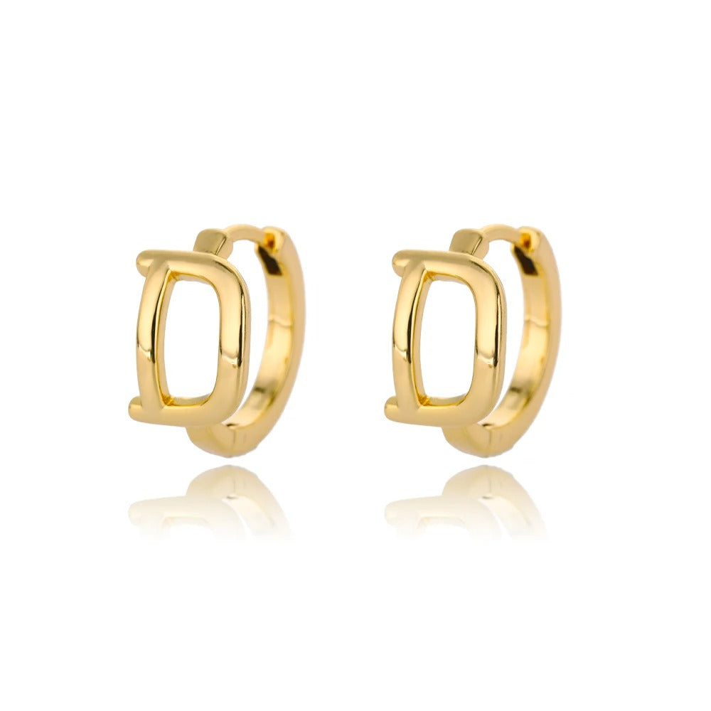 Minimal Initial Letter Stud Earrings