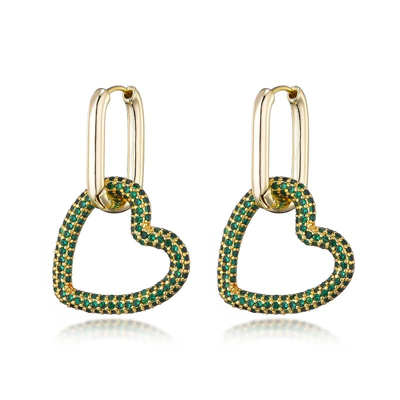 Geometric Hearts Hoop Earrings