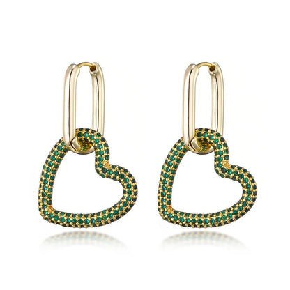 Geometric Hearts Hoop Earrings