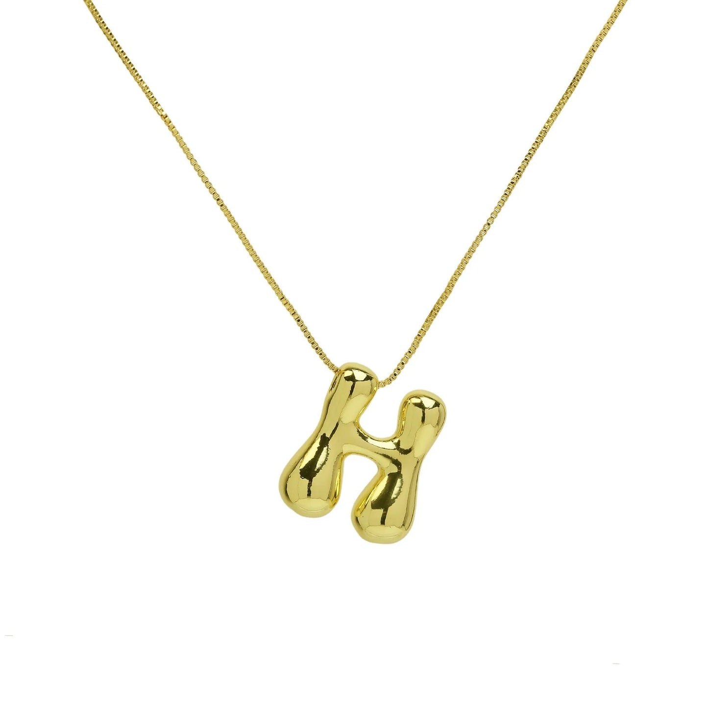Chunky Balloon Initial Letter Necklace