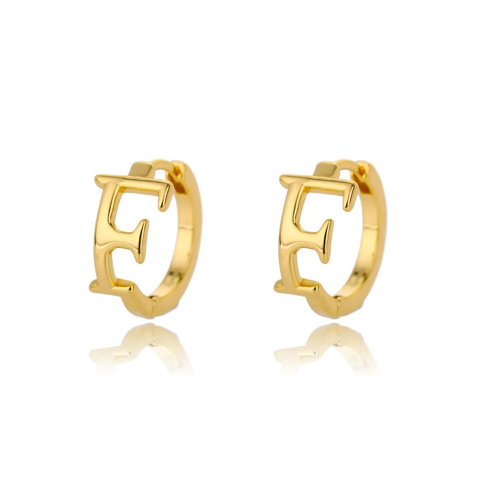Minimal Initial Letter Stud Earrings