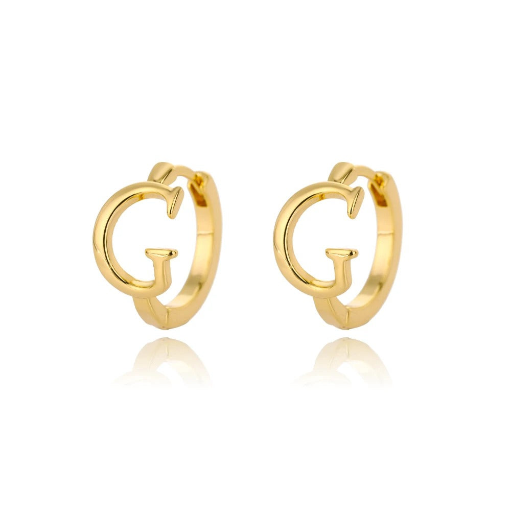 Minimal Initial Letter Stud Earrings